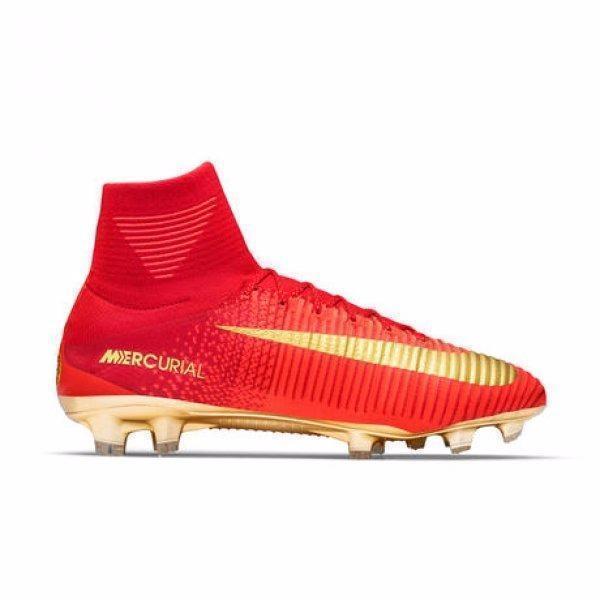 Nike Mercurial Superfly V CR7 FG Soccer Cleats Red Golden - SocSports