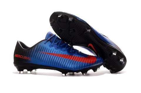 Nike Mercurial Vapor XI FG Soccer Cleats Blue Black Red - SocSports