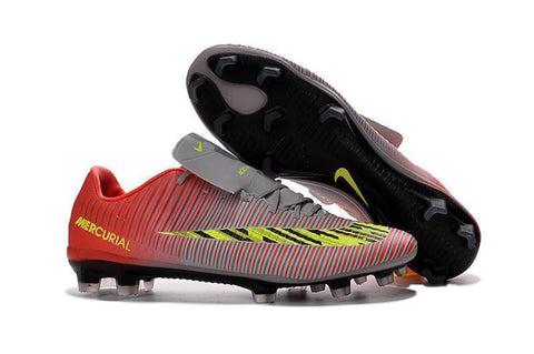 Nike Mercurial Vapor XI FG Soccer Cleats Silver Yellow Red - SocSports
