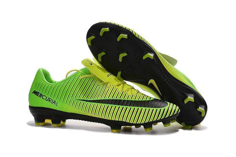 Nike Mercurial Vapor XI FG Soccer Cleats Yellow Green Black - SocSports