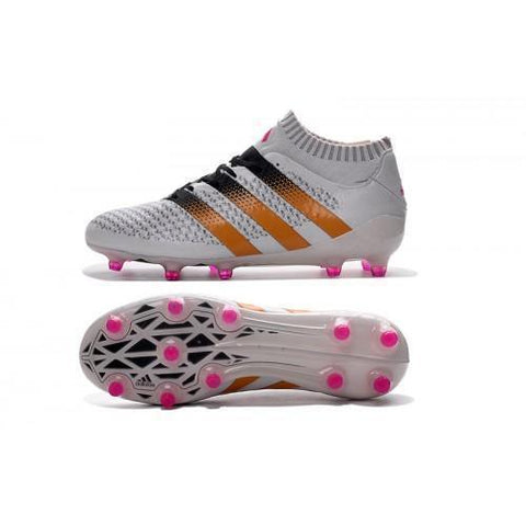 Adidas ACE 16.1 Primeknit FG/AG Soccer Shoes White Gold Black Pink - SocSports