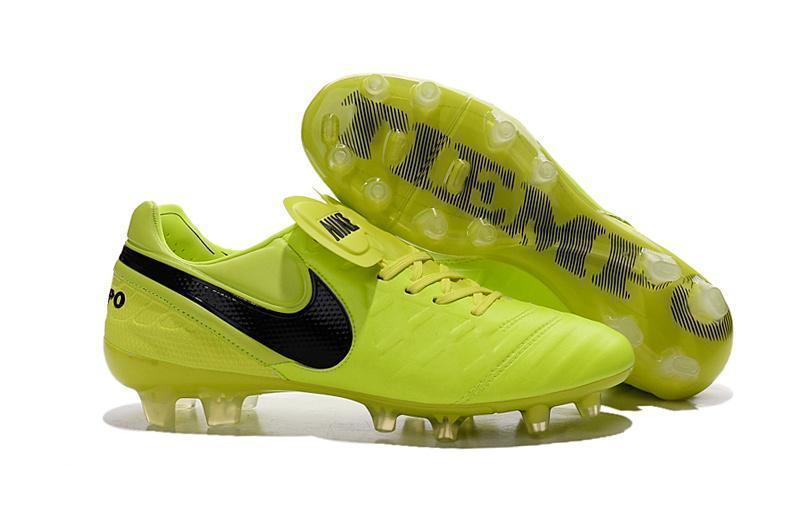 Nike Tiempo Legend VI FG Soccer Cleats Lemon Volt Black - SocSports