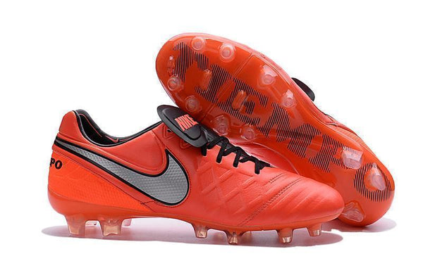 Nike Tiempo Legend VI FG Soccer Cleats Red Grey Black - SocSports