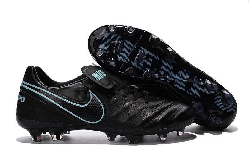 Nike Tiempo Legend VI FG Soccer Cleats Black Hyper Turquoise - SocSports