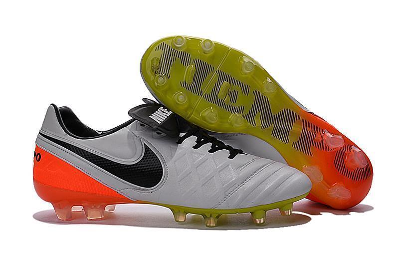 Nike Tiempo Legend VI FG Soccer Cleats White Orange Green - SocSports