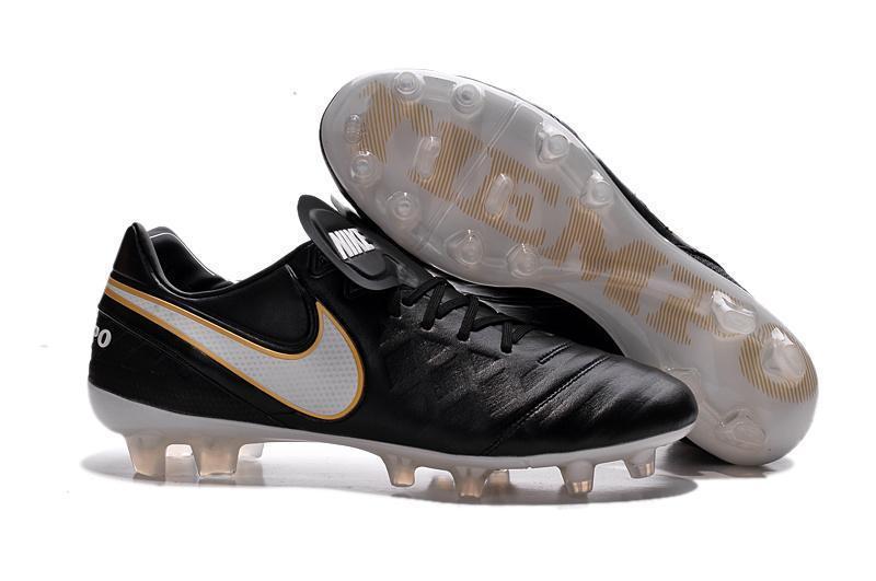 Nike Tiempo Legend VI FG Soccer Cleats Black White Gold - SocSports