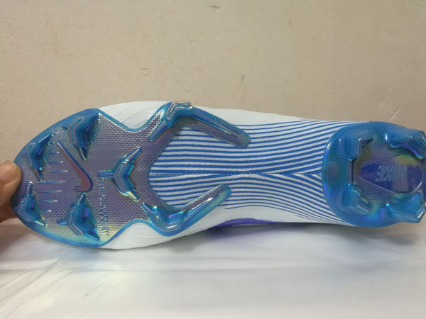 Nike Mercurial Superfly VI Academy MG Cleat White Blue High Cut - SocSports