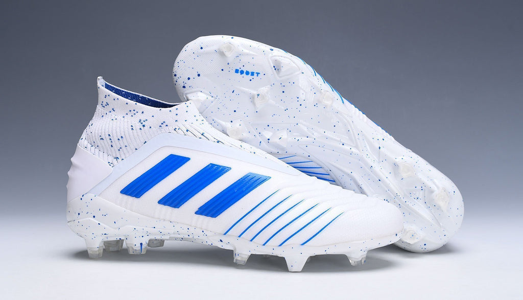 Onderwijs Beyond neus New Adidas Predator 19.1 FG Soccer Cleats Shoes White Blue Laceless –  SocSports