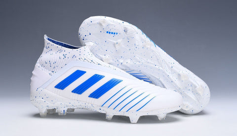 Adidas Predator 19.1 FG White Blue no Lace - SocSports