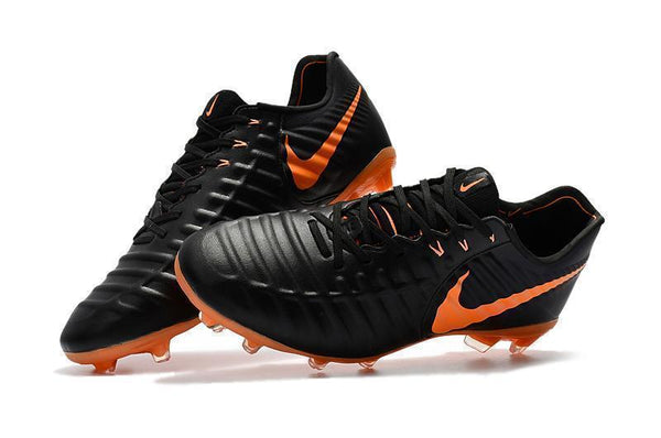 Nike Tiempo Legend VII FG Soccer Cleats Black Orange - SocSports