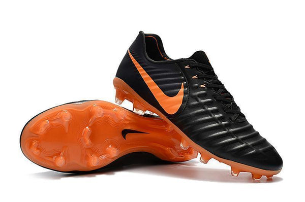 Nike Tiempo Legend VII FG Soccer Cleats Black Orange - SocSports