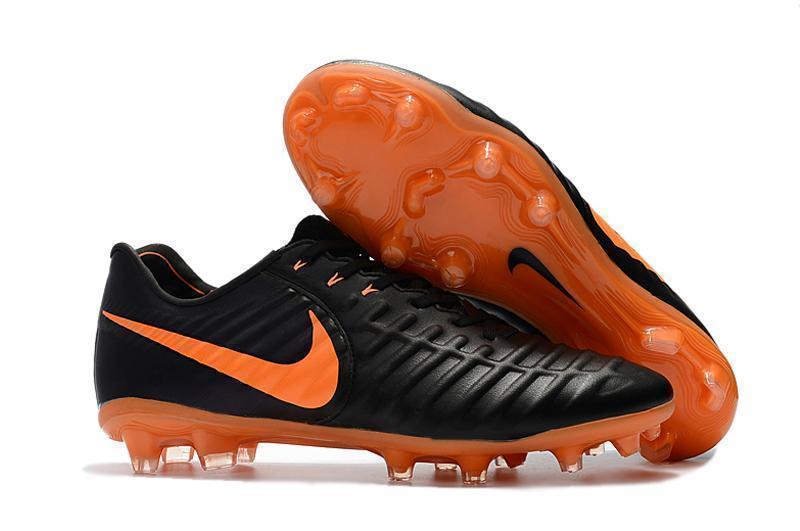 Nike Tiempo Legend VII FG Soccer Cleats Black Orange - SocSports