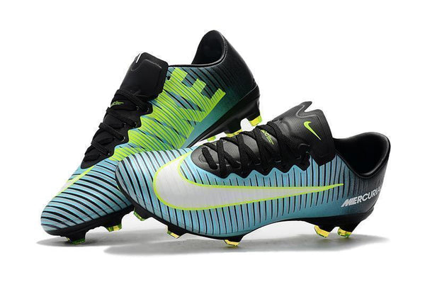 Nike Mercurial Vapor XI FG Soccer Cleats Blue Black Green - SocSports
