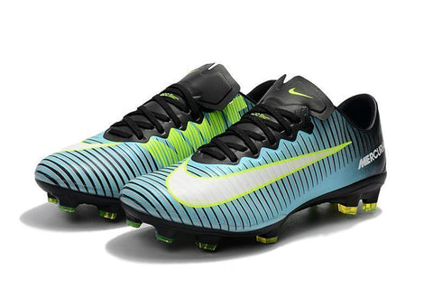 Nike Mercurial Vapor XI FG Soccer Cleats Blue Black Green - SocSports