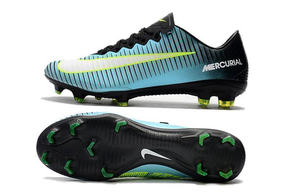 Nike Mercurial Vapor XI FG Soccer Cleats Blue Black Green - SocSports