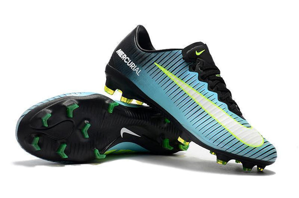 Nike Mercurial Vapor XI FG Soccer Cleats Blue Black Green - SocSports
