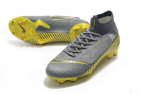 NIKE Mercurial Superfly VI 360 Elite FG Yellow Stripe Grey - SocSports