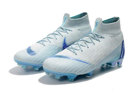 Nike Mercurial Superfly VI 360 Elite FG Soccer Cleats White Blue - SocSports