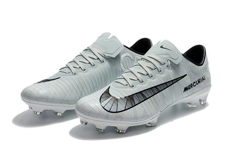 Nike Mercurial Vapor XI CR7 FG Soccer Cleats White Black - SocSports
