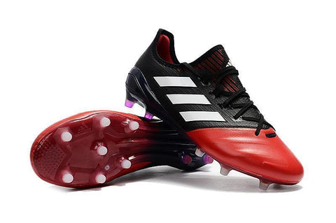 Adidas ACE 17.1 Leather FG Football Cleats Red White Black - SocSports