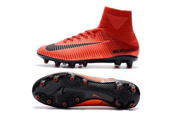 Nike Mercurial Superfly V AG Soccer Cleats University Red Black - SocSports