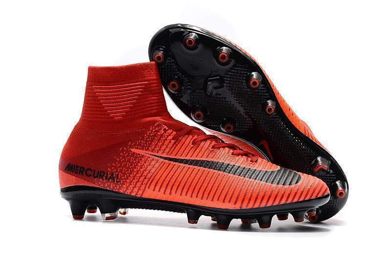 Nike Mercurial Superfly V AG Soccer Cleats University Red Black - SocSports