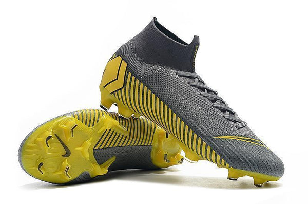 NIKE Mercurial Superfly VI 360 Elite FG Yellow Stripe Grey - SocSports