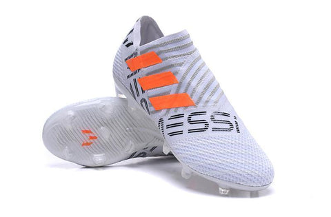 Adidas Nemeziz Messi 17+ 360 Agility FG Soccer Boots White Orange Grey - SocSports