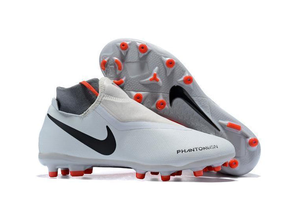 Nike Phantom Vision Elite DF FG Soccer Cleats White Orange Black - SocSports