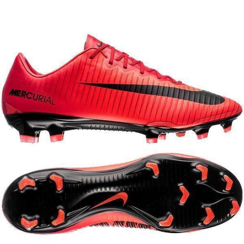 Nike Mercurial Vapor XI FG Soccer Cleats University Red Black - SocSports