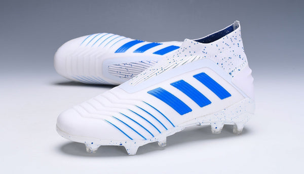 Adidas Predator 19.1 FG White Blue no Lace - SocSports