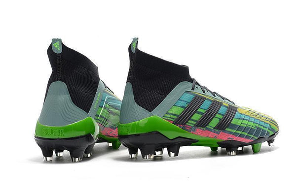 Adidas Predator 18.1 FG Soccer Cleats Black Green Blue Yellow Colorful - SocSports