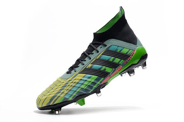 Adidas Predator 18.1 FG Soccer Cleats Black Green Blue Yellow Colorful - SocSports