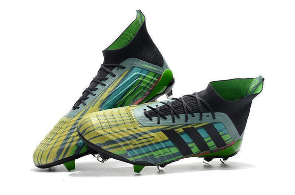 Adidas Predator 18.1 FG Soccer Cleats Black Green Blue Yellow Colorful - SocSports