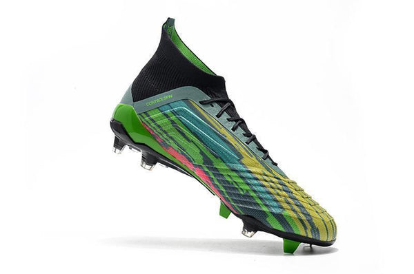 Adidas Predator 18.1 FG Soccer Cleats Black Green Blue Yellow Colorful - SocSports