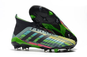 Adidas Predator 18.1 FG Soccer Cleats Black Green Blue Yellow Colorful - SocSports
