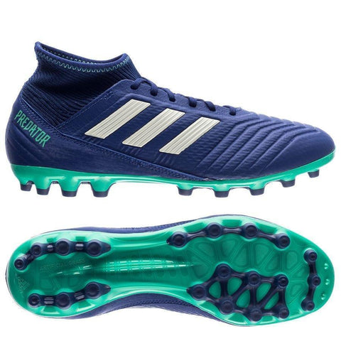 Adidas Predator 18.3 AG/FG Soccer Cleats Royal Blue White Green - SocSports