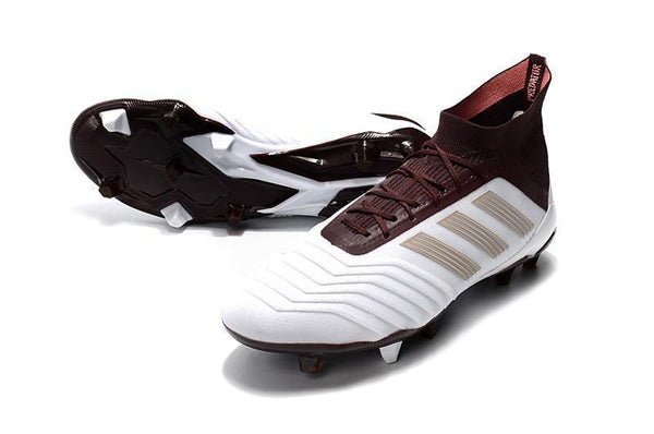Adidas Predator 18.1 FG Soccer Cleats White Red Wine Gold - SocSports