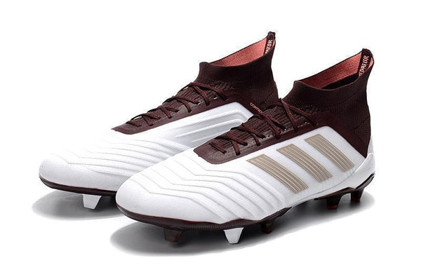 Adidas Predator 18.1 FG Soccer Cleats White Red Wine Gold - SocSports