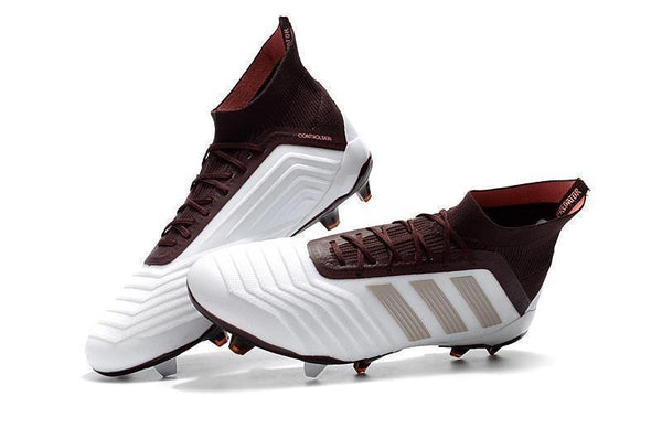 Adidas Predator 18.1 FG Soccer Cleats White Red Wine Gold - SocSports
