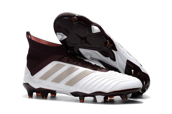 Adidas Predator 18.1 FG Soccer Cleats White Red Wine Gold - SocSports