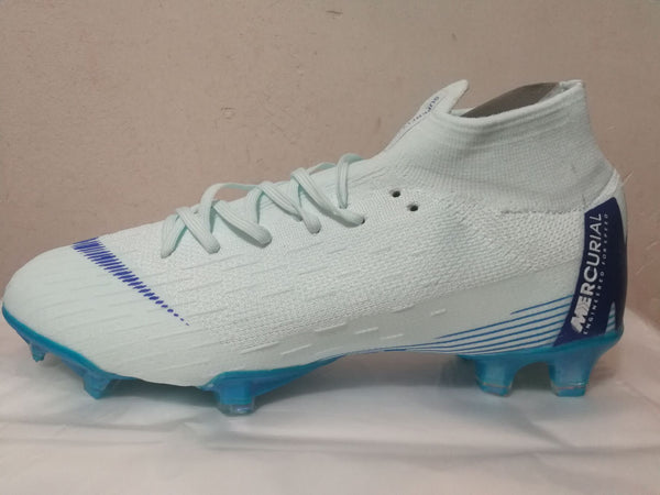 Nike Mercurial Superfly VI Academy MG Cleat White Blue High Cut - SocSports