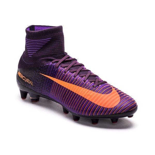 Nike Mercurial Superfly V AG Soccer Cleats Purple Bright Citrus - SocSports
