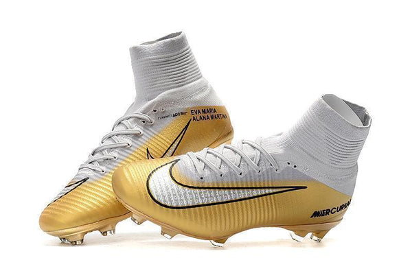 Nike Mercurial Superfly V QuintoTriunfo FG Soccer Cleats Golden White - SocSports