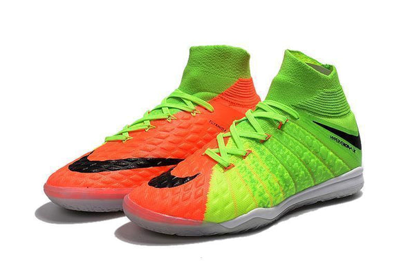Nike HypervenomX Proximo II DF Indoor Soccer Shoes Green Black Orange - SocSports