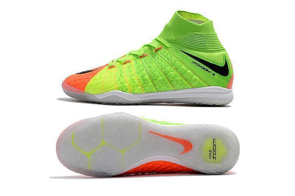 Nike HypervenomX Proximo II DF Indoor Soccer Shoes Green Black Orange - SocSports