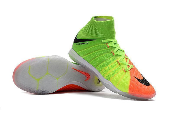 Nike HypervenomX Proximo II DF Indoor Soccer Shoes Green Black Orange - SocSports