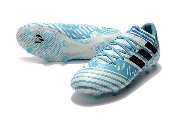 New Adidas Nemeziz Messi FG Soccer Cleats Shoes Silver Blue Black