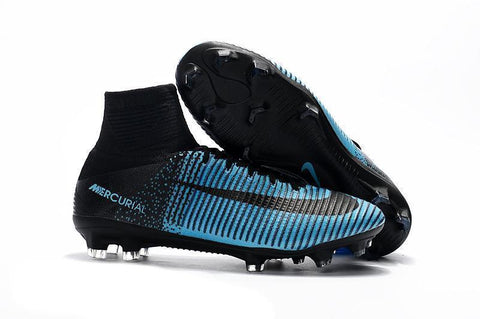 Nike Mercurial Superfly V FG Soccer Cleats Blue Black - SocSports