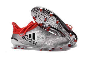 Adidas X 16+ Purechaos FG/AG Soccer Cleats Silver Metallic Solar Red - SocSports